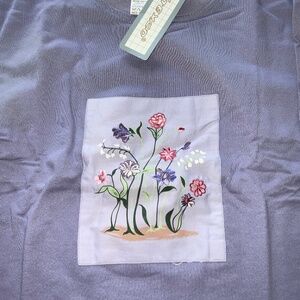 Women’s Floral Long Sleeve Shirt Top – Purple – Size Medium